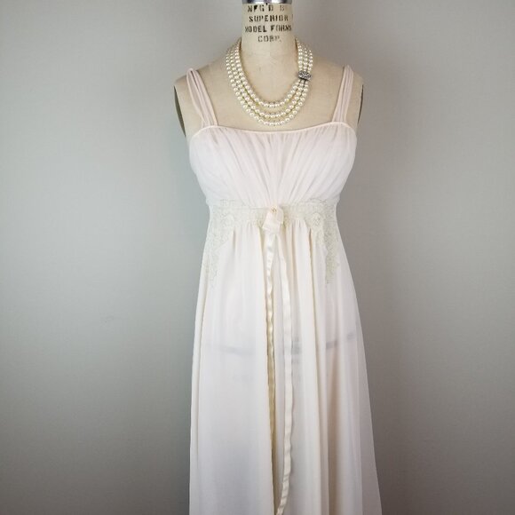 Romantic Vintage 1940's Regency Style Blush Pink Nightgown Small by Van Raalte - Picture 1 of 11